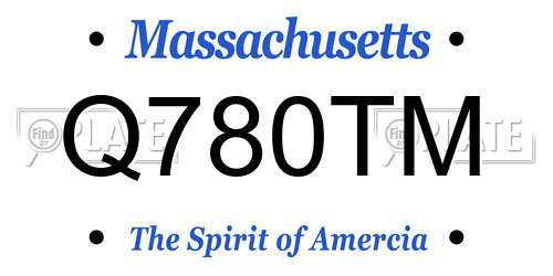 Q780TM Massachusetts License Plate