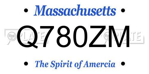 Q780ZM Massachusetts License Plate
