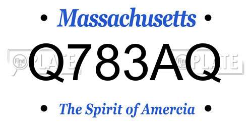 Q783AQ Massachusetts License Plate