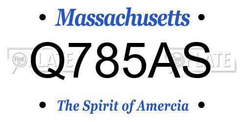 Q785AS Massachusetts License Plate