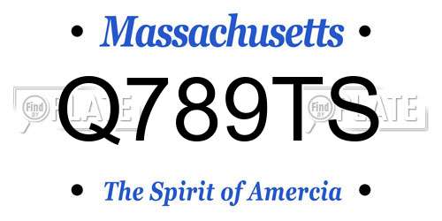 Q789TS Massachusetts License Plate