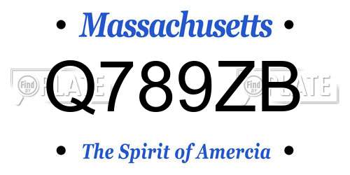 Q789ZB Massachusetts License Plate