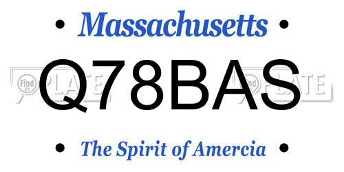 Q78BAS Massachusetts License Plate