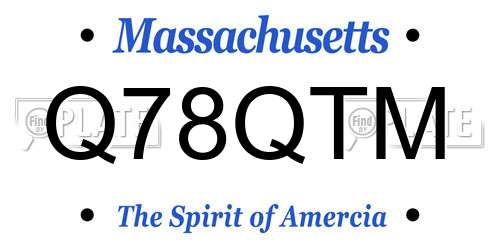Q78QTM Massachusetts License Plate
