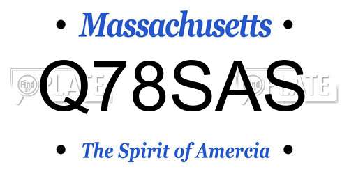 Q78SAS Massachusetts License Plate