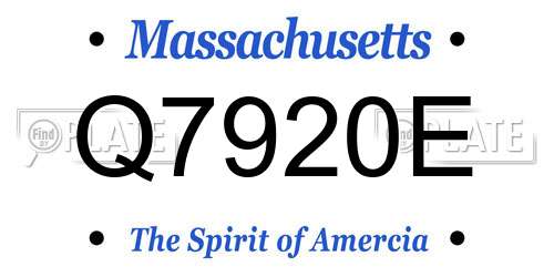 Q7920E Massachusetts License Plate