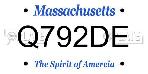 Q792DE Massachusetts License Plate