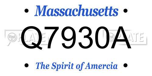 Q7930A Massachusetts License Plate