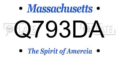 Q793DA Massachusetts License Plate