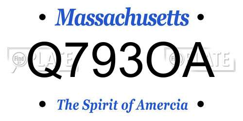 Q793OA Massachusetts License Plate
