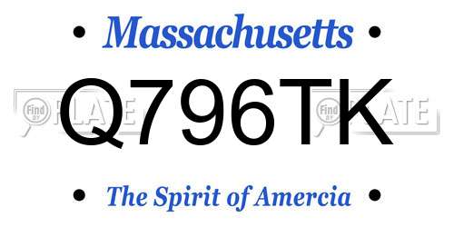 Q796TK Massachusetts License Plate