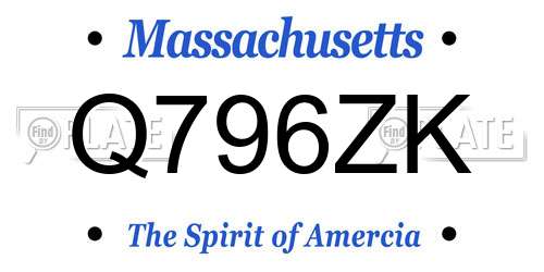 Q796ZK Massachusetts License Plate