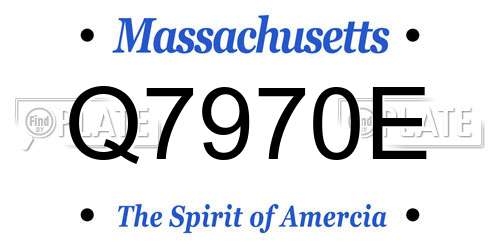 Q7970E Massachusetts License Plate