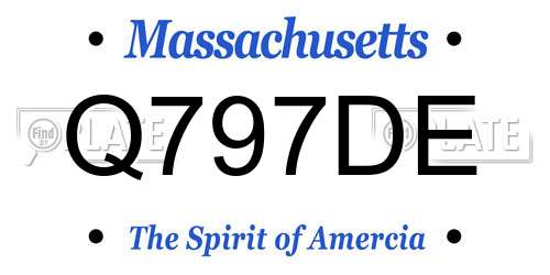 Q797DE Massachusetts License Plate