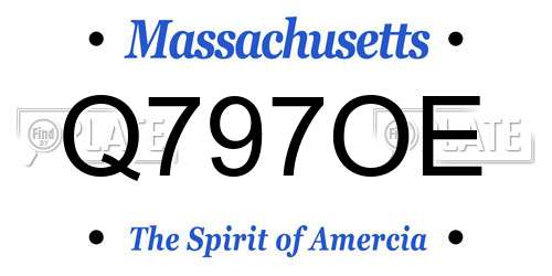 Q797OE Massachusetts License Plate