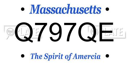 Q797QE Massachusetts License Plate