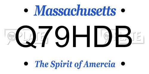 Q79HDB Massachusetts License Plate
