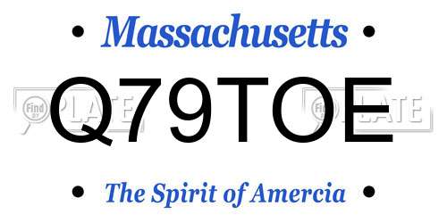 Q79TOE Massachusetts License Plate