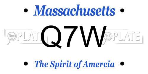 Q7W Massachusetts License Plate