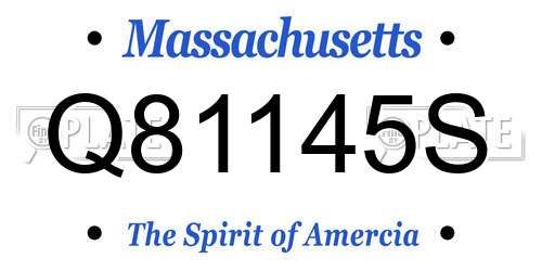 Q81145S Massachusetts License Plate
