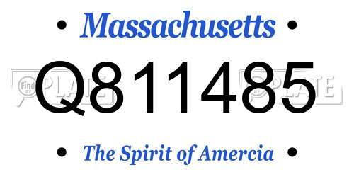 Q811485 Massachusetts License Plate