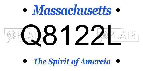 Q8122L Massachusetts License Plate