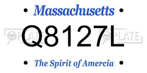 Q8127L Massachusetts License Plate