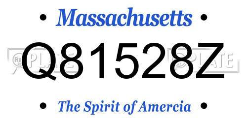 Q81528Z Massachusetts License Plate