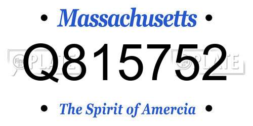 Q815752 Massachusetts License Plate