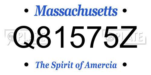Q81575Z Massachusetts License Plate
