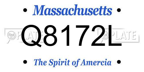 Q8172L Massachusetts License Plate