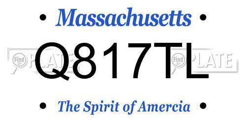 Q817TL Massachusetts License Plate