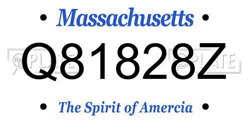 Q81828Z Massachusetts License Plate