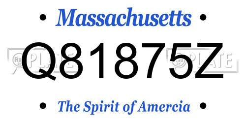 Q81875Z Massachusetts License Plate