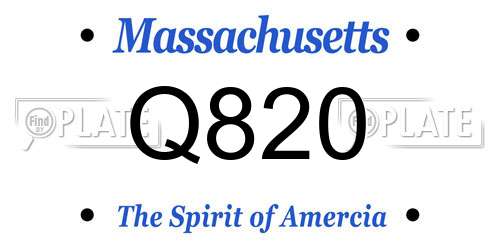 Q820 Massachusetts License Plate