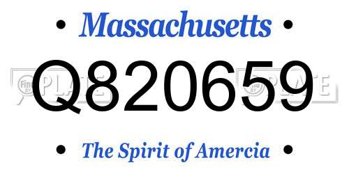 Q820659 Massachusetts License Plate