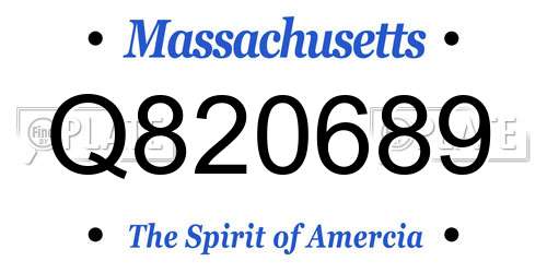 Q820689 Massachusetts License Plate