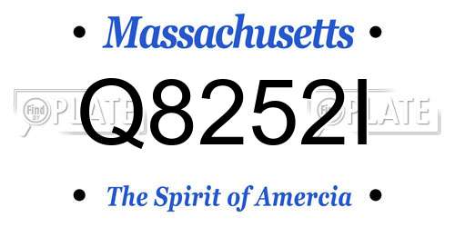 Q8252I Massachusetts License Plate