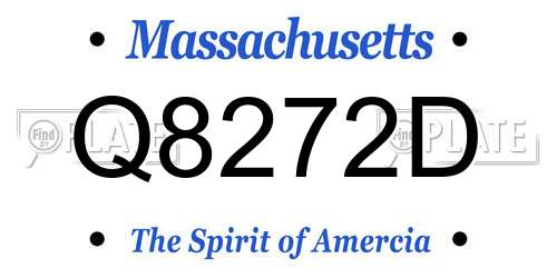 Q8272D Massachusetts License Plate