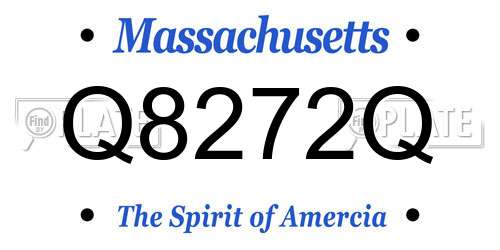 Q8272Q Massachusetts License Plate