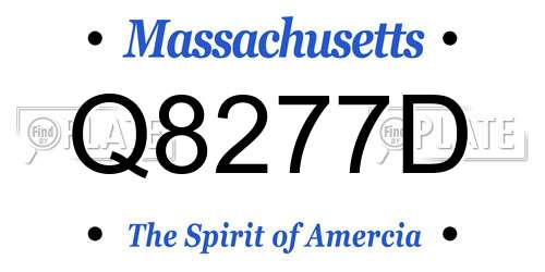 Q8277D Massachusetts License Plate