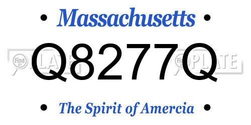 Q8277Q Massachusetts License Plate