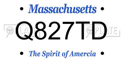 Q827TD Massachusetts License Plate