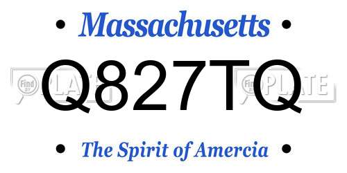 Q827TQ Massachusetts License Plate
