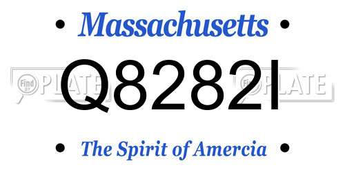 Q8282I Massachusetts License Plate