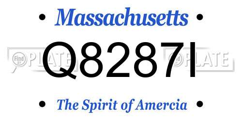 Q8287I Massachusetts License Plate