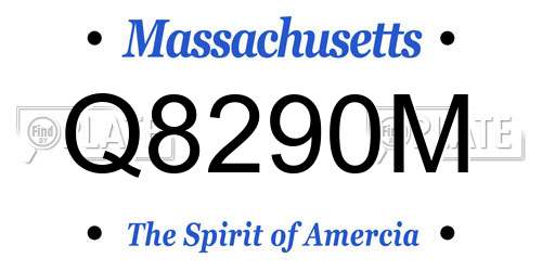 Q8290M Massachusetts License Plate