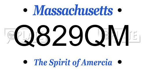 Q829QM Massachusetts License Plate