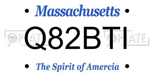 Q82BTI Massachusetts License Plate