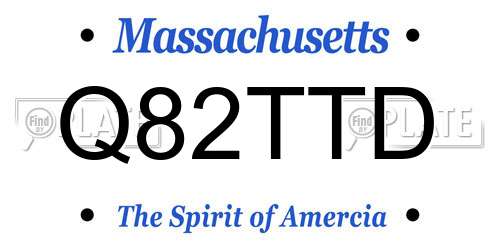 Q82TTD Massachusetts License Plate